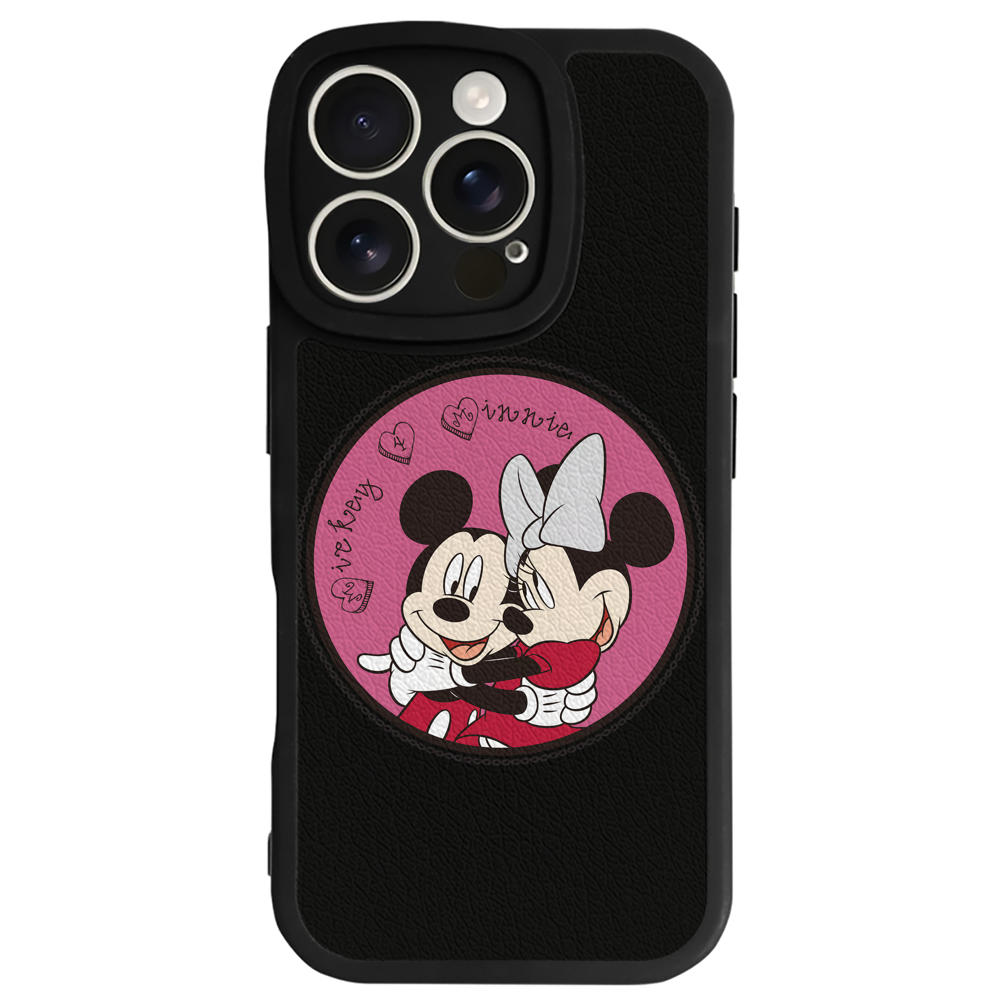 （画像用） ミッキーマウス Mickey Mouse 【iPhone 16シリーズ対応】シリコンスマホケース（レザー調） 材質：シリコン